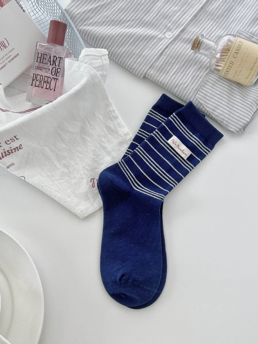 Rufia - Lightweight Thin Stripe Crew Socks