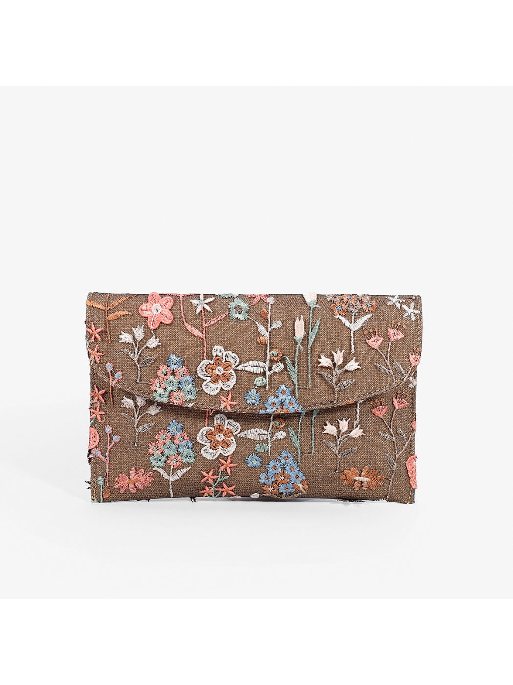 Cosbai floral clutch bag paired with matching floral dress