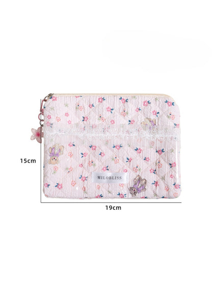 Cosbai - Soft Floral Lace Makeup Bag Mini Pouch detail view 3