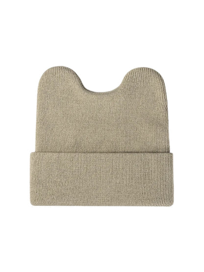 Haila - Rounded Ear Cuffed Knit Beanie