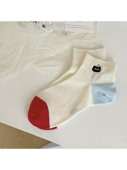 Rufia - Cute Cat Stripe Pattern Ankle Socks