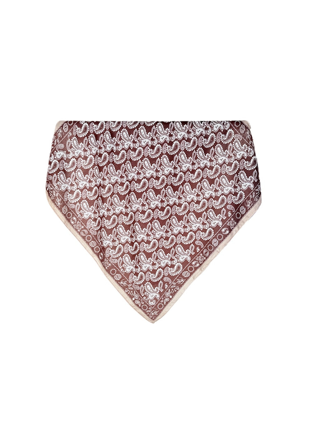 Scarvii - Classic Paisley Print Colorblock Square Scarf