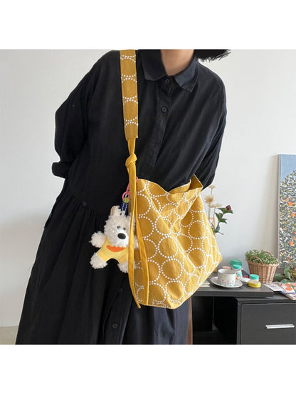 Top view of Cosbai shoulder tote bag highlighting zipper closure and interior