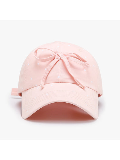 Haila - Round Crown Bow Accent Baseball Cap