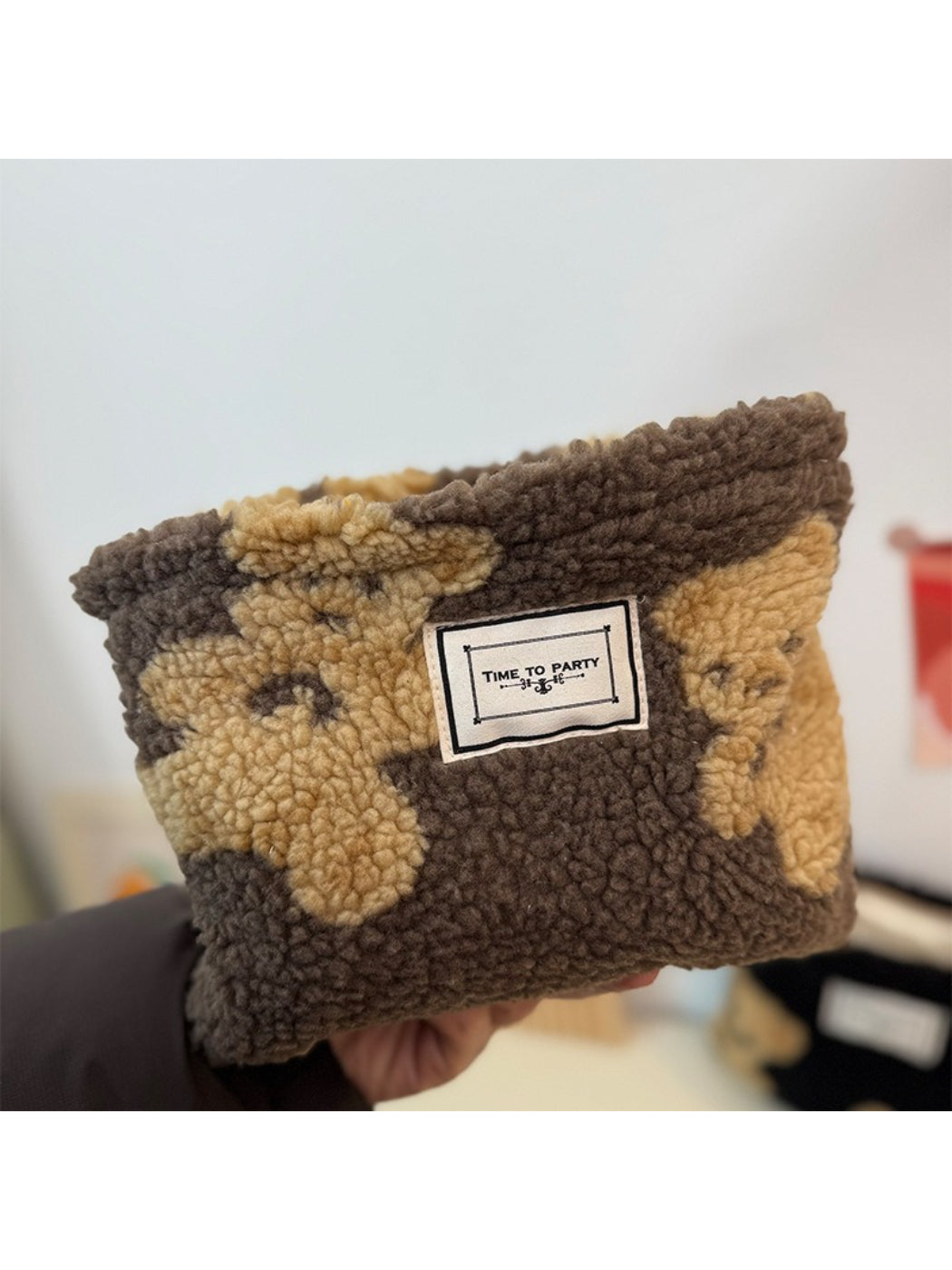 Cosbai - Cozy Teddy Zip Pouch