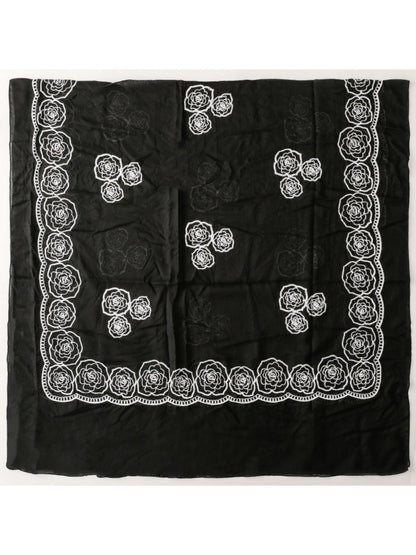 Scarvii - Elegant Scarf & Shawl with Rose Embroidered