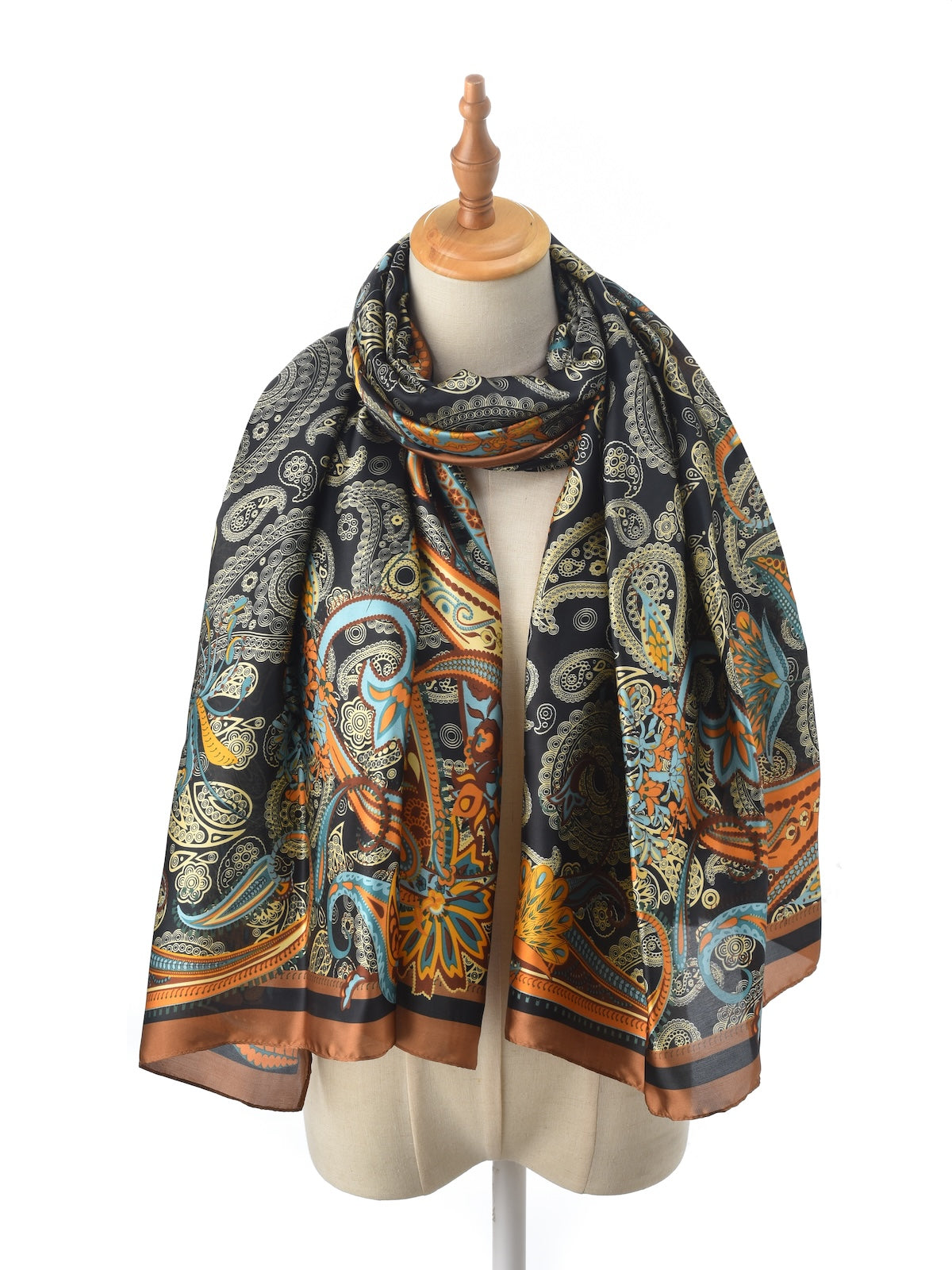Scarvii – Abstract Paisley Print Long Scarf