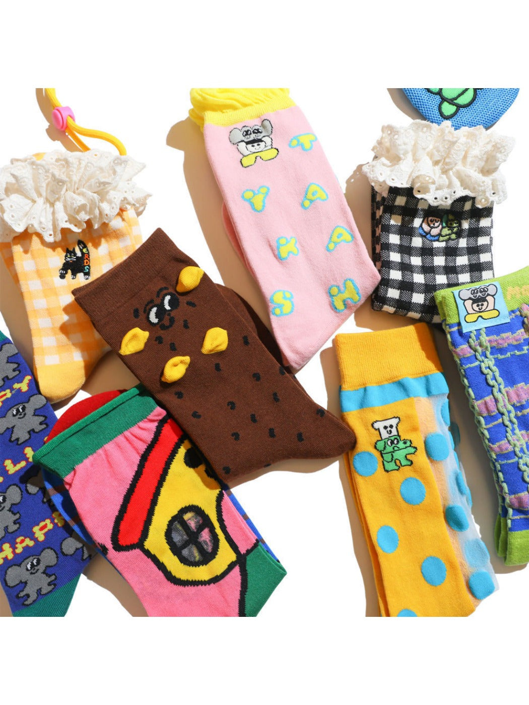 Rufia - Artist Illustration Colorful Crew Socks