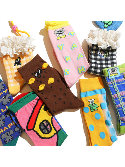 Rufia - Artist Illustration Colorful Crew Socks