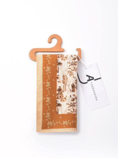 Scarvii - Sweet Floral Print Small Square Scarf