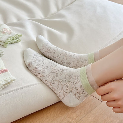 Rufia - Pastel Green & Pink Summer Ankle Socks