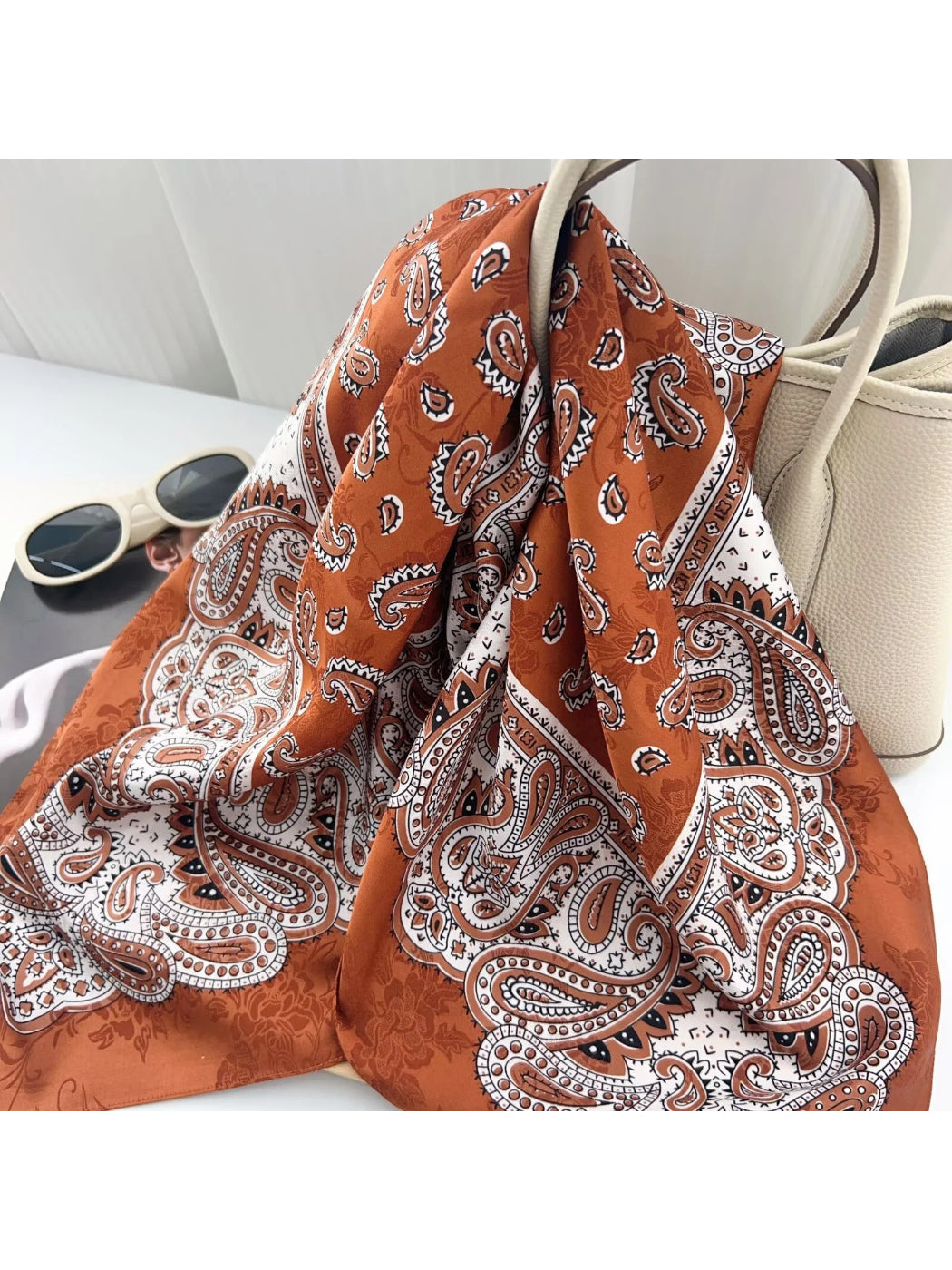 Scarvii - Paisley Print Square Scarf