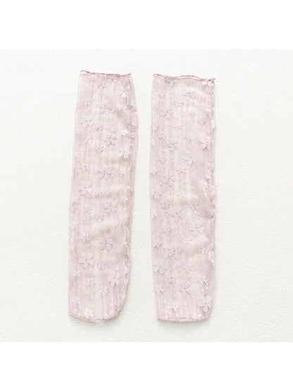 Rufia - Candy Stripe Floral Lace Sheer Socks