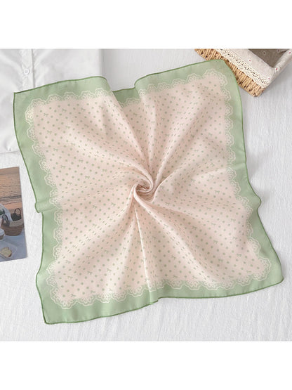 Scarvii Polka Dot Bow Square Scarf
