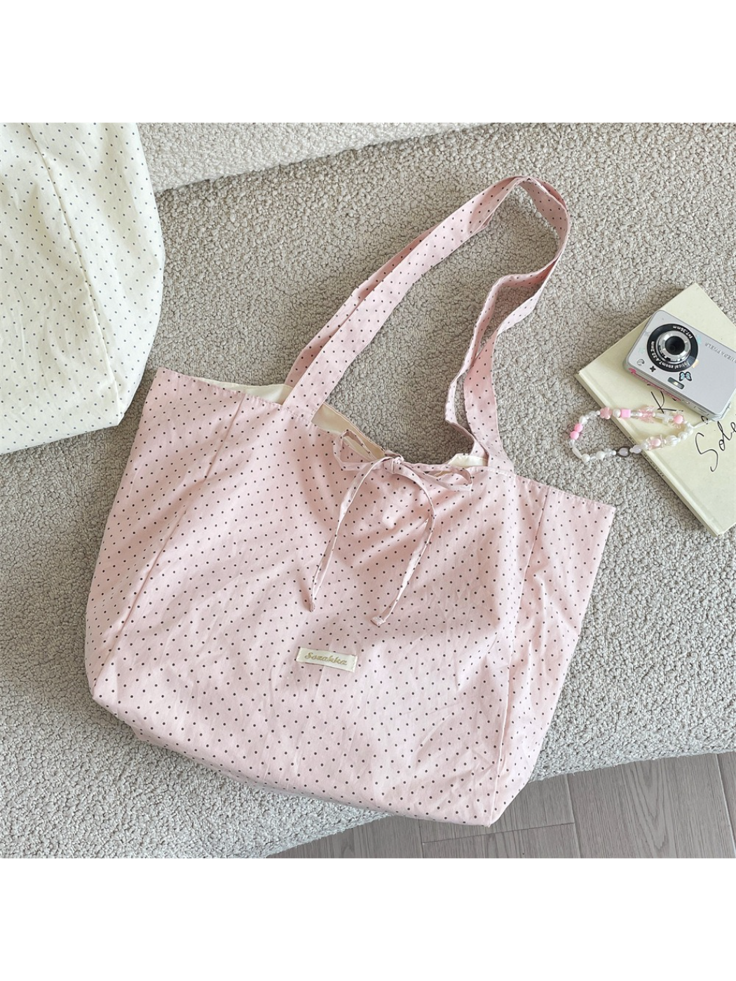 Cosbai - Polka Dot Bow Shoulder Tote