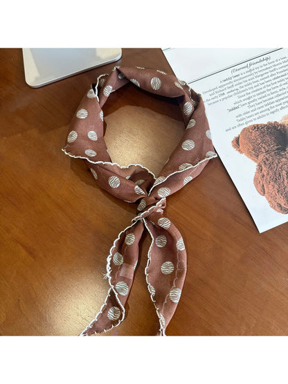 Scarvii - Polka Dot Printed Retro Triangle Bandana