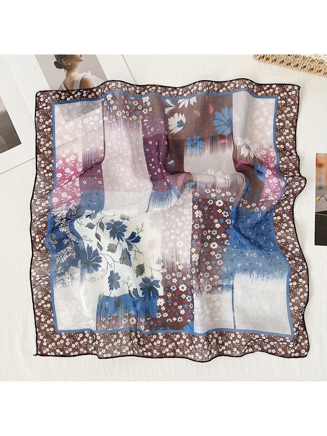 Scarvii - Plant Floral Retro Styling Square Scarf