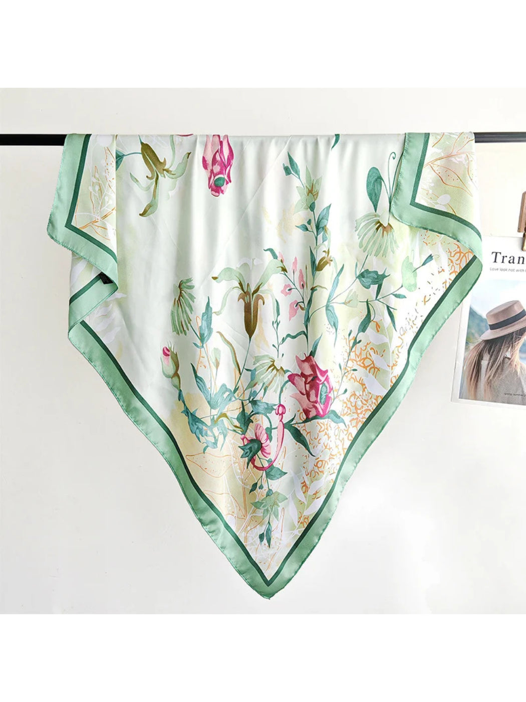 Scarvii - Botanical Floral Print Square Scarf