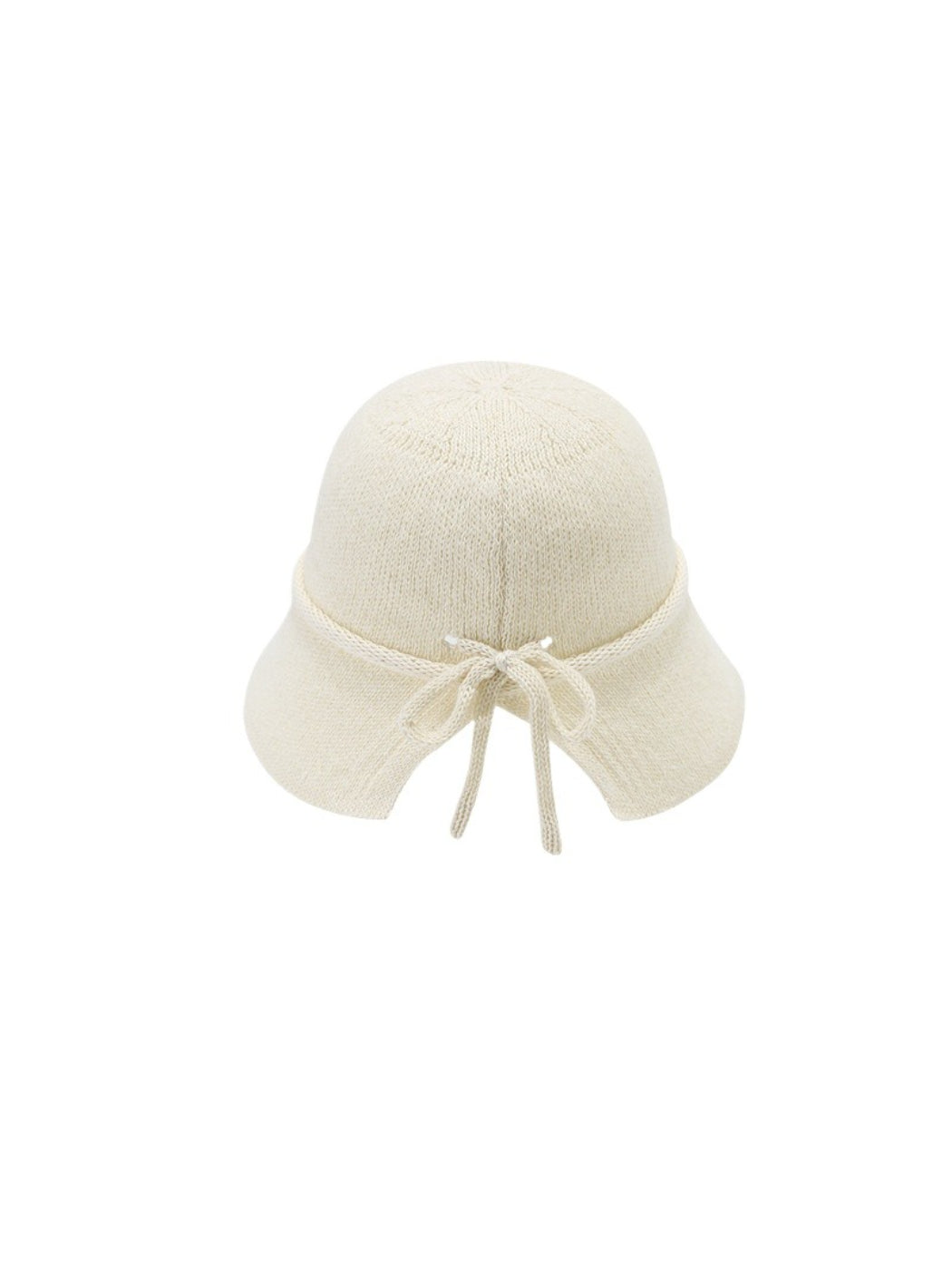 Haila tie back woven bucket hat shown from above on a flat surface