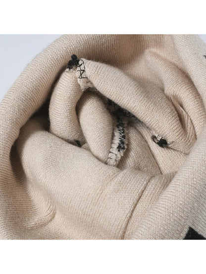 Haila - Checkerboard Cuffed Knit Beanie