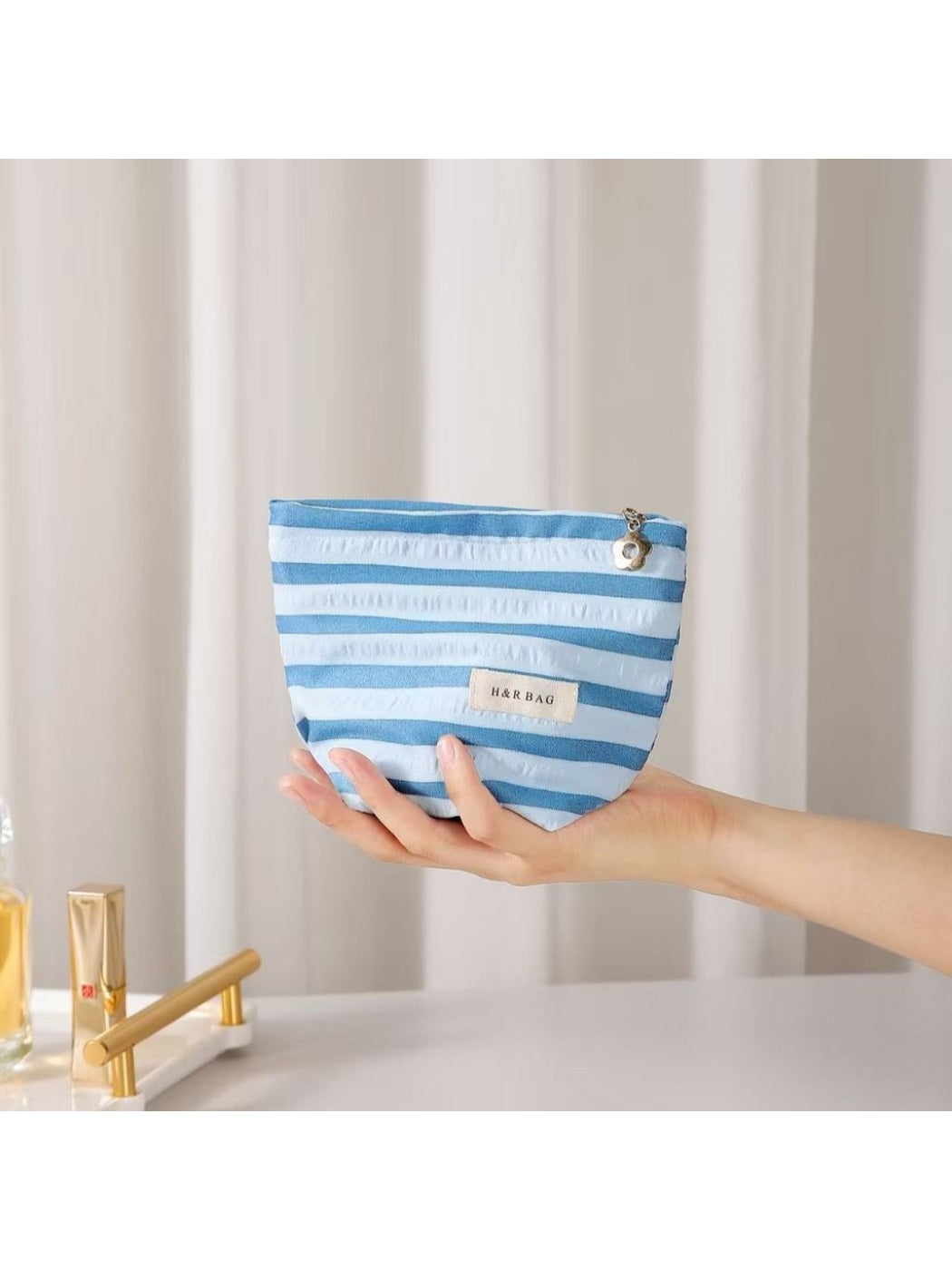 Cosbai - Classic Stripe Cosmetic Bag