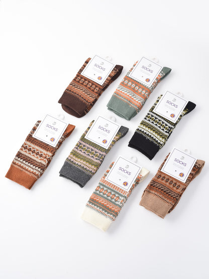 Rufia - Geometric Pattern Autumn Winter Socks