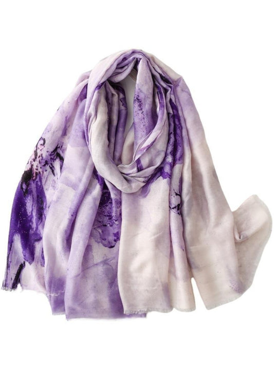 Scarvii - Gradient Style Scarf with Iris Print