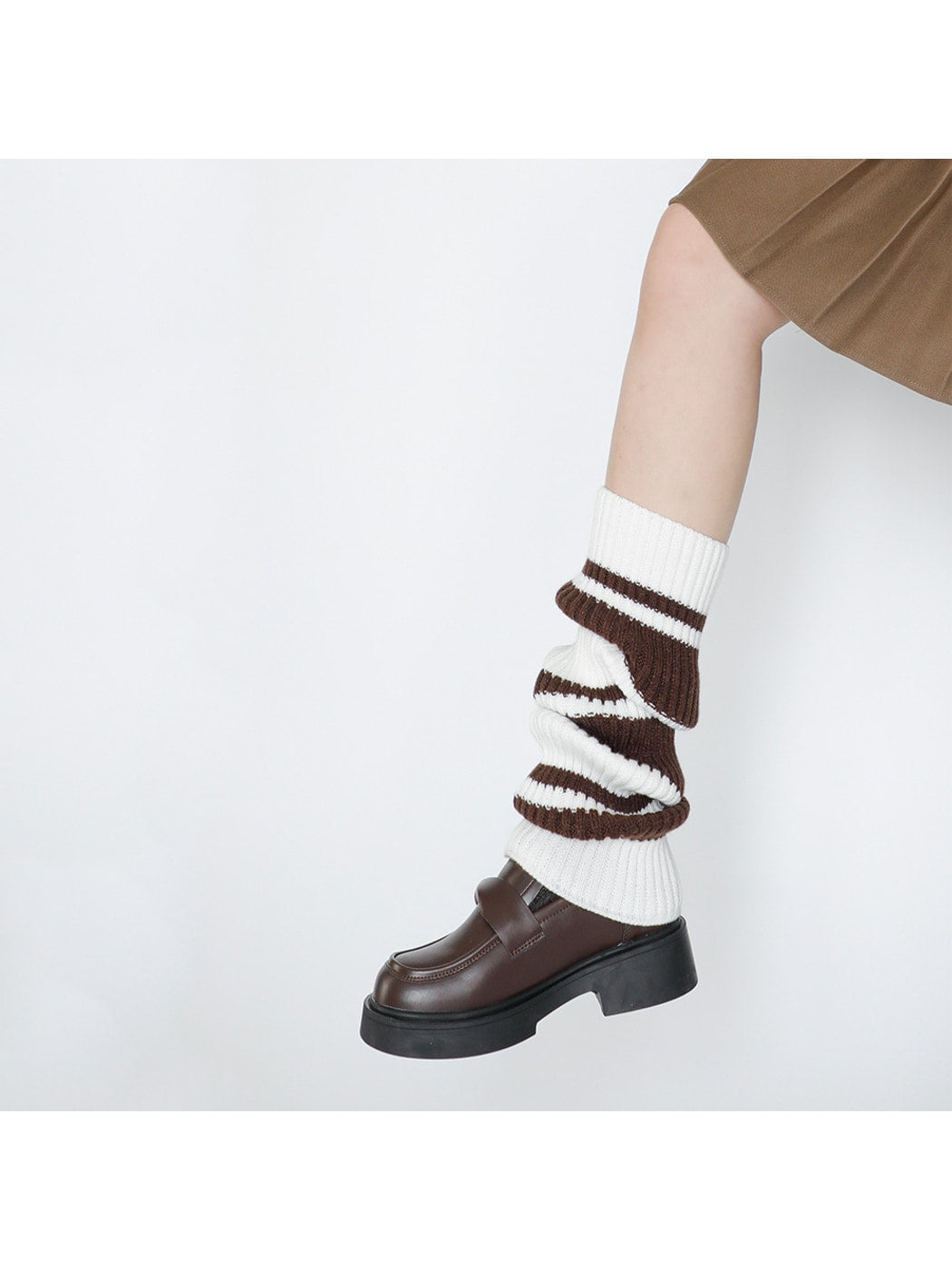 Cozyra - Retro Stripe Knit Leg Warmers