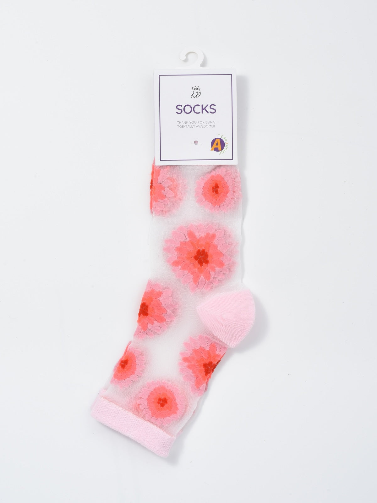 Rufia - Sheer Floral Motif Crew Socks