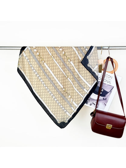 Scarvii - Chains Print Fashion Square Scarf