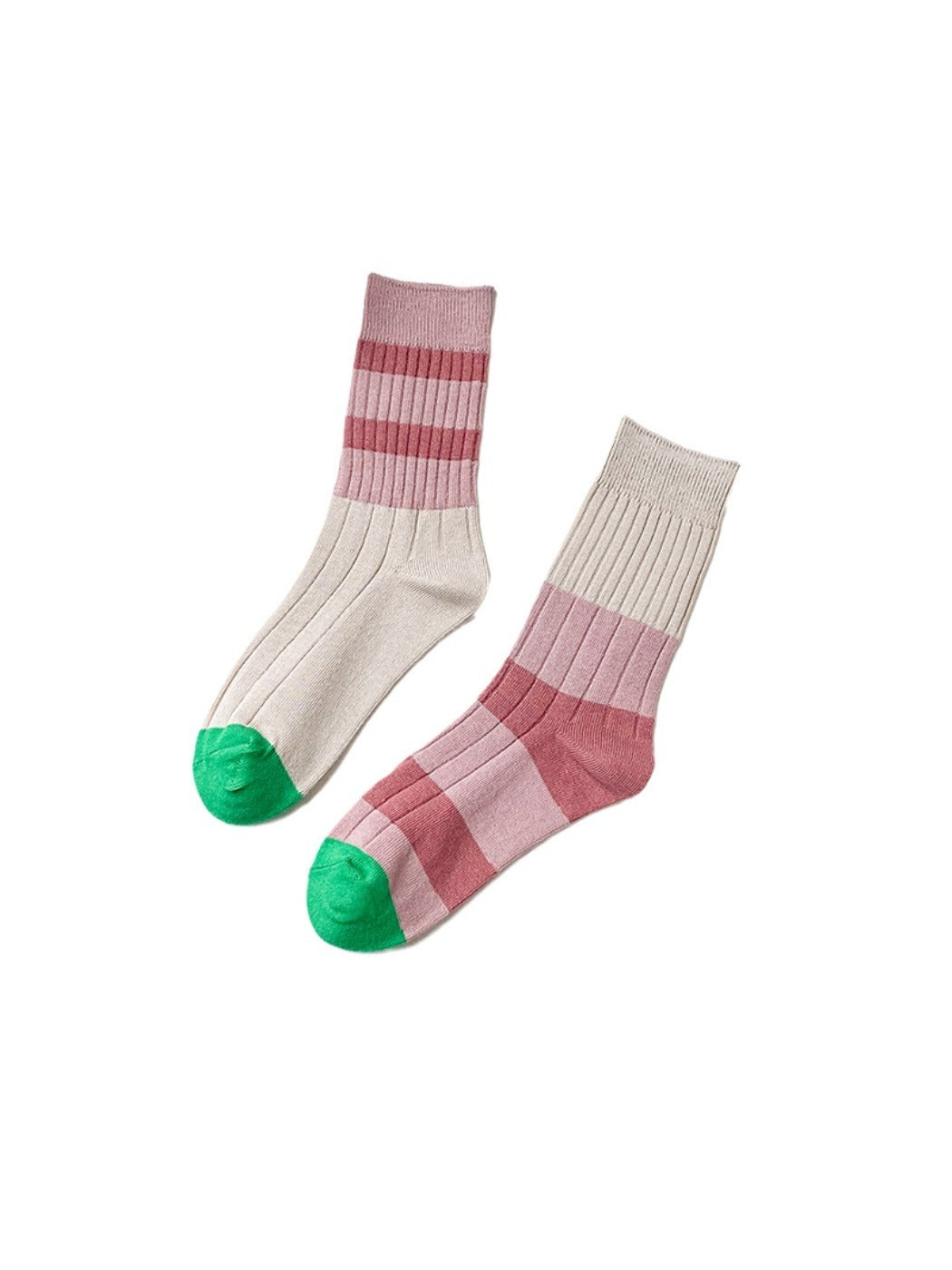 Rufia - Retro Stripe Crew Socks - Breathable & Stylish