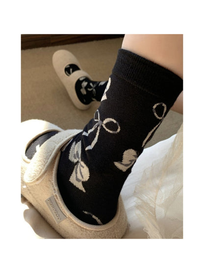 Rufia - Bow Pattern Crew Socks