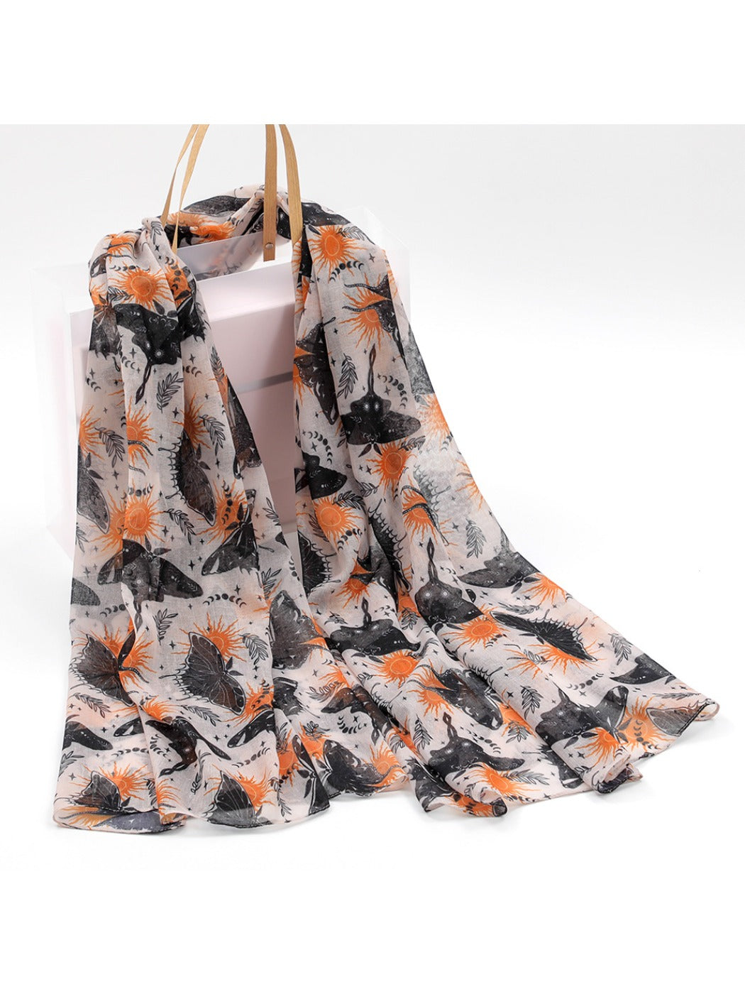 Scarvii - Butterfly Print Tulle Scarf