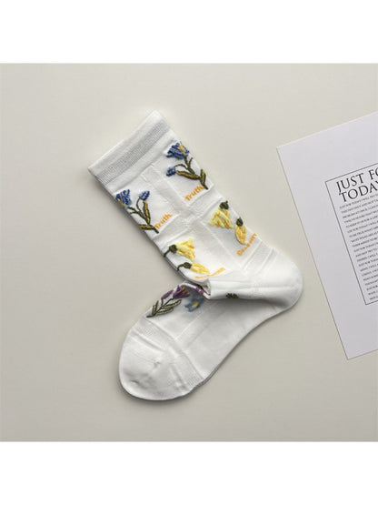 Rufia Mesh Floral Mid Calf Socks product image