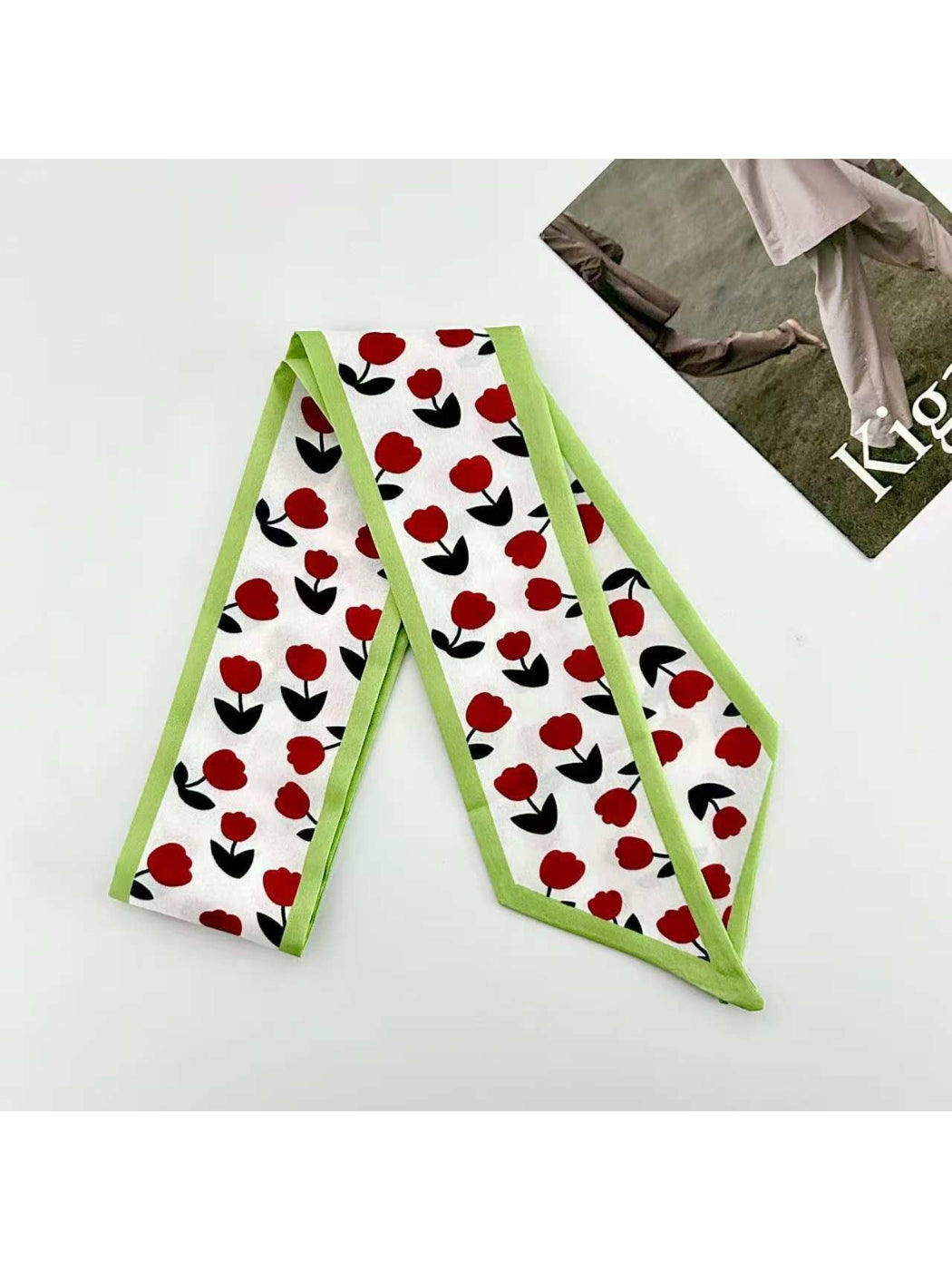 Scarvii Fresh Cherry Print Skinny Scarf