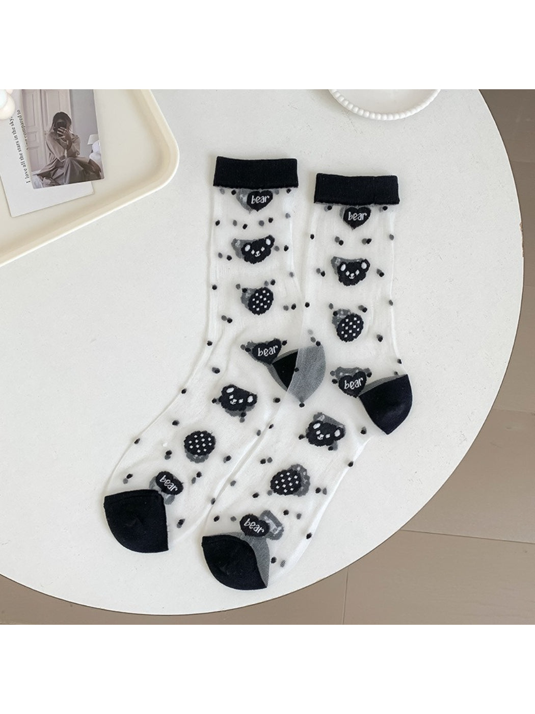 Rufia - Bear Polka Dot Sheer Crew Socks product image 5