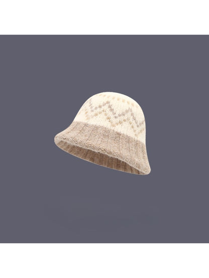 Haila - Chevron Pattern Knit Bucket Hat
