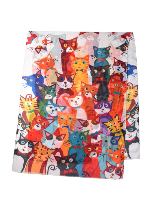 Scarvii – Cartoon Cat Print Scarf