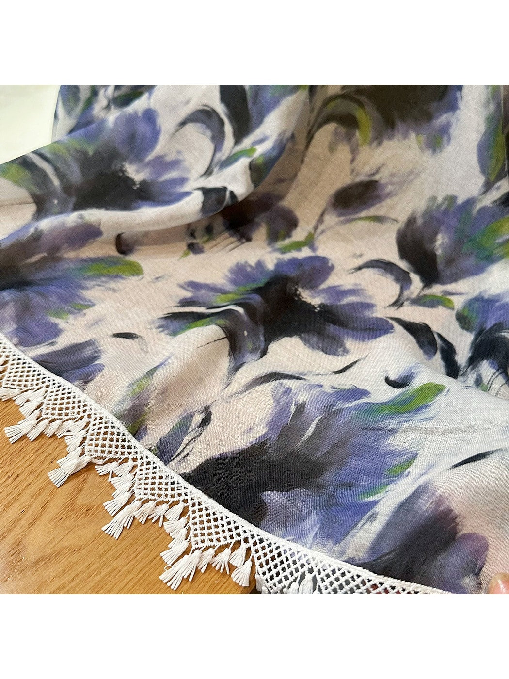 Scarvii - Light Purple Floral Summer Wrap Scarf