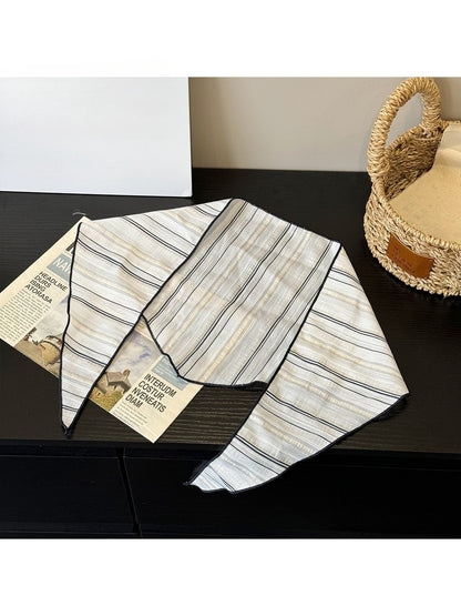 Scarvii - Muted Fine Stripe Triangle Bandana
