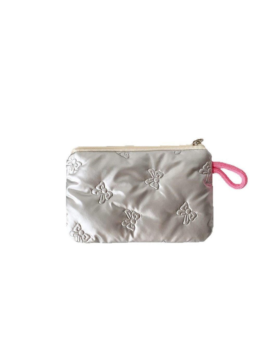 Cosbai - Quilted Heart Pattern Zip Pouch Bag