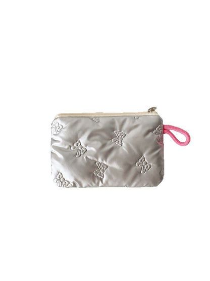 Cosbai Quilted Heart Pattern Zip Pouch Bag product photo 4