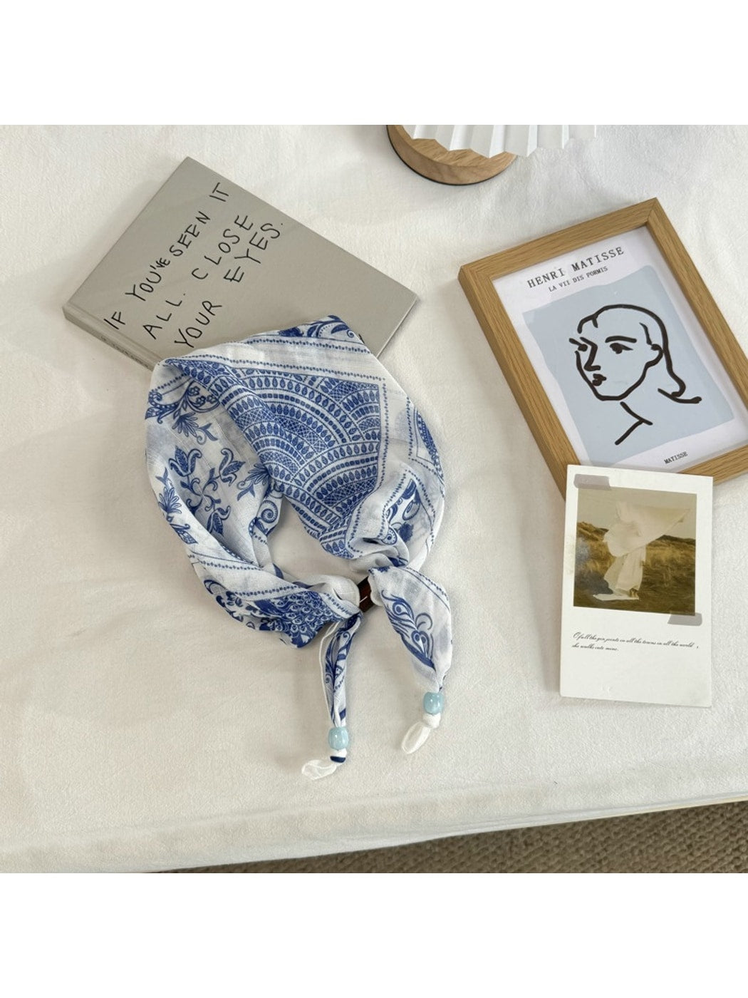 Scarvii - Floral Print Triangle Scarf