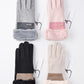 Pair of black Gloving windproof blending gloves displayed flat on white background