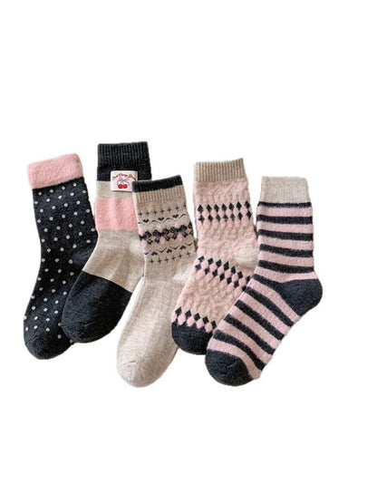 Rufia – Cozy Colorblock Crew Socks