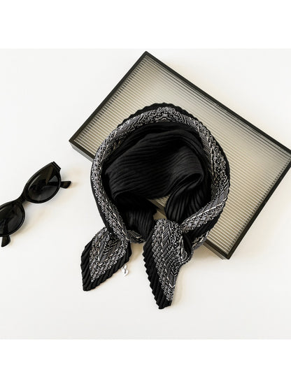 Scarvii - Pleated Paisley Print Scarf