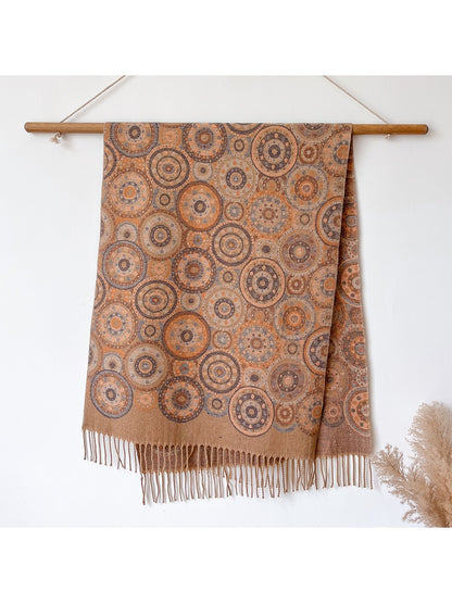 Scarvii – Circle Pattern Fringe Scarf & Wrap