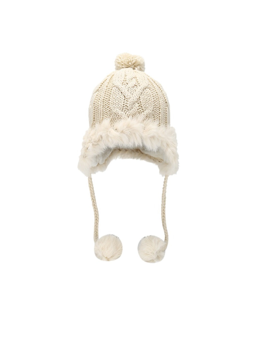 Haila – Winter Knit Beanie with Pom & Earflap