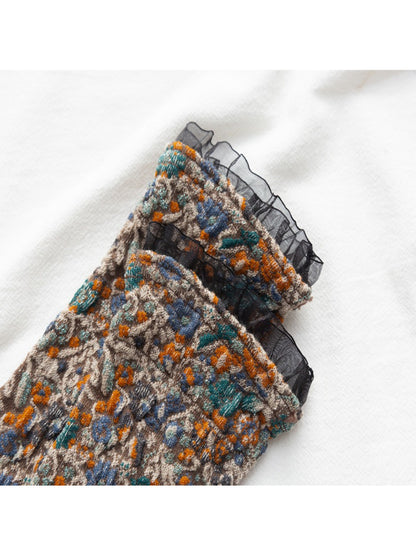 Rufia - Floral Cluster Pattern Crew Socks