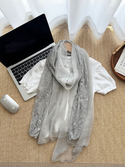 Scarvii - Lace Mesh Long Scarf
